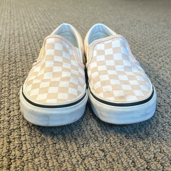 Vans Slip-On Peach Colored Checkerboard Women's Size 6.5 WORN ONLY A FEW TIMES - Picture 3 of 7
